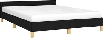 vidaXL Bed Frame without Mattress Black 180x200cm Super King Fabric vidaXL