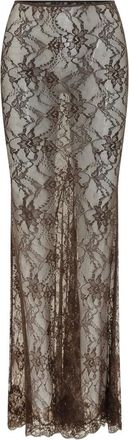 Andamane Gonna Lunga Aderente in Pizzo - - Skirts - Donna - Marrone - XS