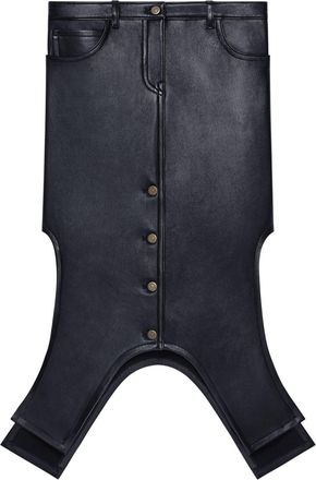 Courr&egrave;ges Gonna in pelle Reversed - Nero