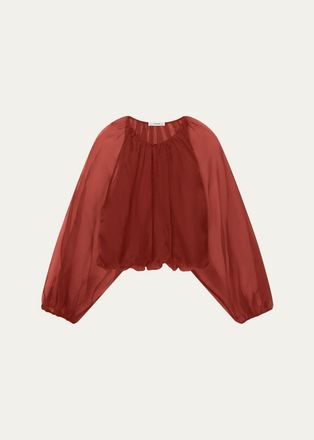 Frame Denim The Sheer Balloon Blouse