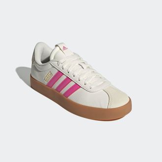 adidas Sneaker ADIDAS SPORTSWEAR VL COURT 3.0, Damen, Gr. 40,5, core wei&szlig;, pulse magenta, gold metallic, Leder, Synthetik, Schuhe Sneaker, inspiriert vom Des