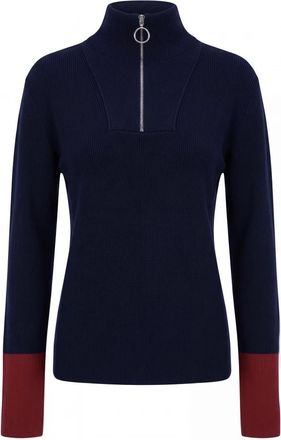 Ami Wollen trui met ritskraag - Heren - Truien - Blauw - Maat: L Wol