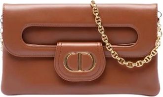 Dior Pre-owned Double Clutch - Dames - Vintage Clutch - Bruin - ONE Size - Leer - Vintage