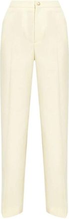 Moncler Twill Broek - Dames - Straight fit broeken - Beige - S - Leer - Broeken