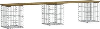 vidaXL Vidaxl - Garden Bench Gabion Design 203x31x42 cm Impregnated Wood Pine