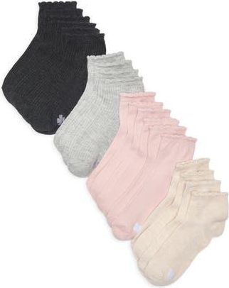 Lucky Brand Assorted 10-Pack Rib Quarter Socks in Black Heather at Nordstrom Rack, Size 9/11