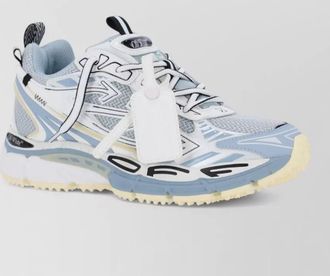 Off-white mesh sneakers round toe rubber sole pull tab