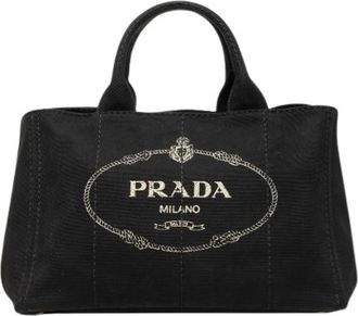 Prada Pre-owned Canvas Satchel - Dames - Vintage Shopper - Zwart - ONE Size - Vintage