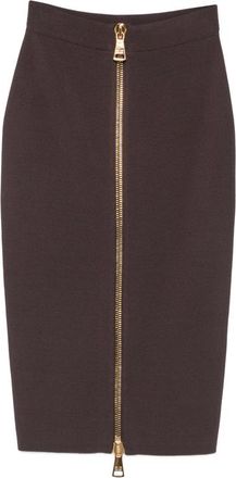 Elisabetta Franchi Front-zip Pencil Midi Skirt