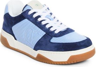 Valentino Garavani Sparry Low Top Sneaker in Popeline Blue Multi at Nordstrom, Size 44