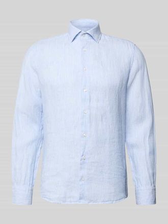 Seidensticker Slim Fit Leinenhemd mit Kentkragen in Bleu, Gr&ouml;&szlig;e 39