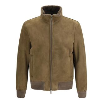 Salvatore Santoro Su&egrave;de jack met hoge kraag - Heren - Jassen - Bruin - Maat: XL Su&egrave;de