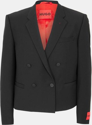 HUGO BOSS Hugo Mens Henrik Solid Patterned Blazer in Black - Size 36 (Chest)