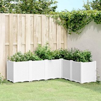 Berkfield Home Garden Planter White 160x120x53 cm PP | Size: 160 x 120 x 53 cm