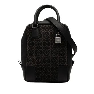 Loewe Pre-owned Mini Bags, female, Black, Size: ONE SIZE Pre-owned Canvas Mini Shoulder Bag