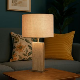 Eglo Eglo BELESAR Satin Nickel Stone & Steel Table Lamp
