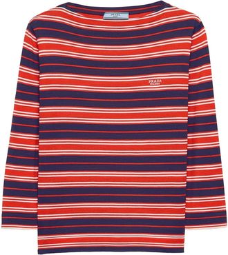 Prada T-shirt a righe - Rosso
