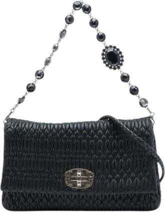 Miu Miu Vintage, unisex, Zwart, ONE Size, Leer, Pre-owned Satchel
