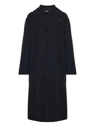 Moncler buttoned single-breasted coat - Zwart