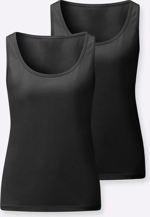 Casual Looks Shirttop CASUAL LOOKS, Damen, Gr. 36, schwarz, schwarz, 100% Baumwolle, unifarben, Rundhals, Tops Shirttop