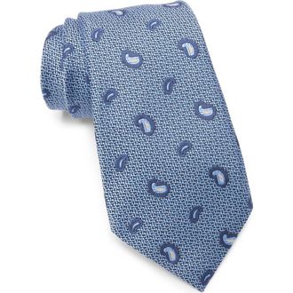 Ermenegildo Zegna Paisley Petal Silk Tie in Br Blu Fan at Nordstrom