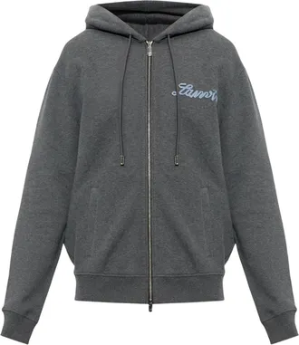 Lanvin Zip-Up Hoodie With Contrasting Embroidered Logo