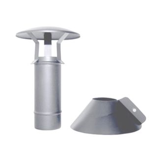 MBM Tubo De Chimenea Coaxial De Acero Inoxidable D. 80/125, Terminal Vertical Para Estufa De Pellet Ce, Hecho En Italia