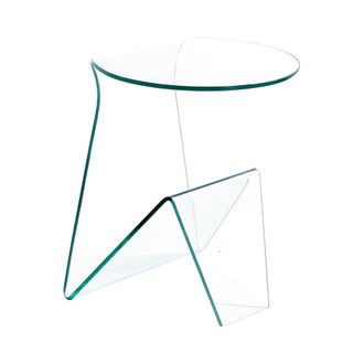 Oresteluchetta Mesa De Centro De Dise&ntilde;o Mesita De Noche Moderna En Vidrio Curvado Light