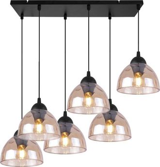 OEM L&aacute;mpara Colgante Venecia 6 Pantallas Planas Miel E27