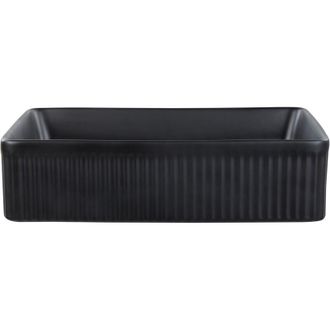 Beliani Beliani - Lavabo Sobre Encimera De Cer&aacute;mica Mate Negro 50 X 34 Cm Geldo