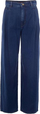 Max Mara Jeans, Dames, Blauw, XS, Katoen, Wide Jeans