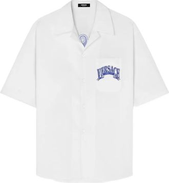 Versace Camicia con logo - Bianco