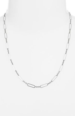 Anzie Mini Paper Clip Chain Necklace in White at Nordstrom, Size 17