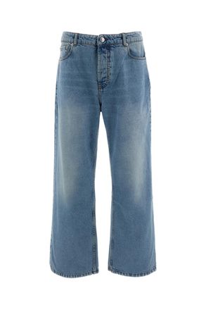 Ami Light Blue Cotton Wide-Leg Jeans