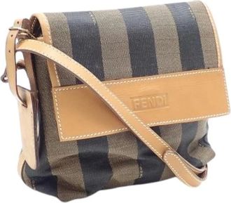 Fendi Pre-owned Cross Body Bags, female, Brown, Size: ONE SIZE Pre-owned Pequin Shoulder Bag