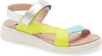 Wonders Colorblock Leather Sandal in Cyber/Sea/Platinum at Nordstrom, Size 9.5-10Us