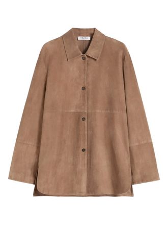 Max Mara Estate panelled suede jacket - Brown