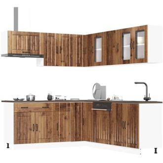 vidaXL Vidaxl - Mueble Cocina Lucca Madera Vieja 11 Pzas Madera Contrachapada