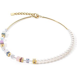 Coeur de Lion Geocube Precious Fusion Pearls Necklace in Multicolor at Nordstrom