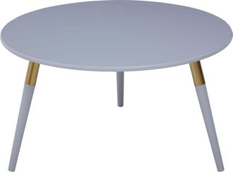 Premier Housewares Interiors by Premier Light Grey Coffee Table, Triangular Large End Table, Long Lasting Round Top Coffee Table for Indoor, Outdoor