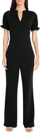 Maggy London Puff Sleeve Flare Leg Jumpsuit in Black at Nordstrom Rack, Size 10