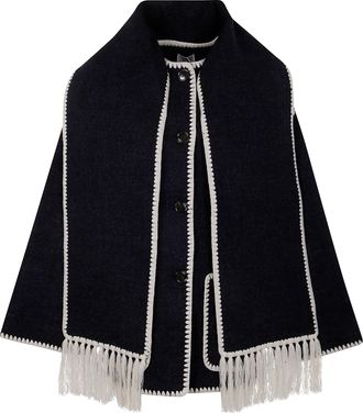 Toteme Wool Blend Embroidered Scarf Jacket