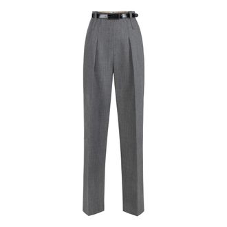 Elisabetta Franchi Dames, Broeken, Grijs, Maat: XS Wol