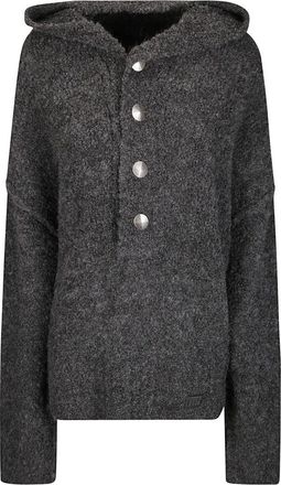 Charlotte Knowles Textured Boucle Yarn Oversized Hooded Jumper