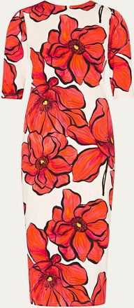 Milly Windflower Jersey Midi Dress