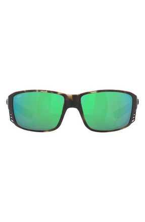 Costa Pargo 60mm Mirrored Polarized Square Sunglasses in Matte Green at Nordstrom