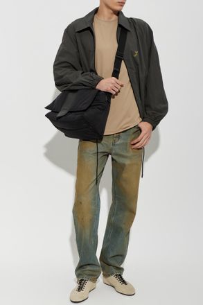 Jacquemus Lightweight Jacket With Embroidered Logo, Mens, Grey