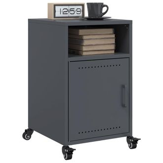 Berkfield Home Bedside Cabinets 2 pcs Anthracite 36x39x59 cm Steel in Black | Size: 36 x 39 x 59 cm