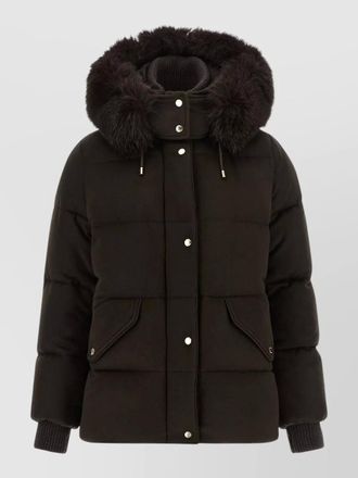 Moorer wool cashmere quilted down coat