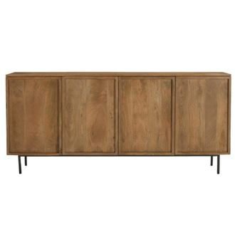 Moloo Aparador de madera maciza de 4 puertas